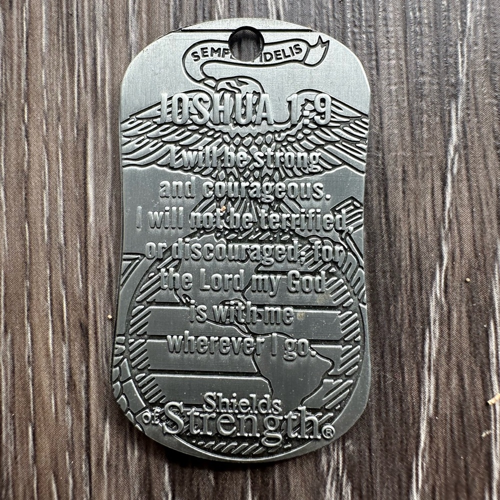 Shields of Strength USMC Marines Prayer Dog Tag Joshua 1:9 - Picture 3 of 5
